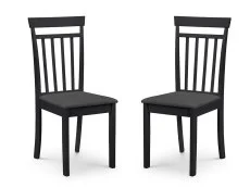 Julian Bowen Julian Bowen Coast Set of 2 Black Wooden Dining Chairs