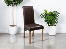 Julian Bowen Julian Bowen Cuba Brown Faux Leather Dining Chair