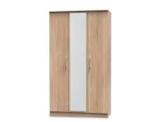 Welcome Welcome Devon 3 Door Tall Mirrored Triple Wardrobe (Assembled)