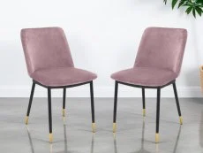 Julian Bowen Julian Bowen Delaunay Set of 2 Pink Velvet Dining Chairs