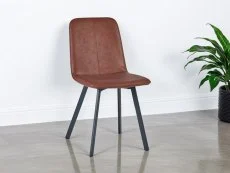 Julian Bowen Julian Bowen Goya Brown Faux Leather Dining Chair