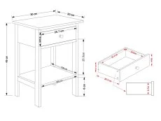 Core Products Core Options Shaker Blue 1 Drawer Petite Bedside Table