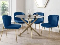 Julian Bowen Julian Bowen Harper Blue Velvet Dining Chair