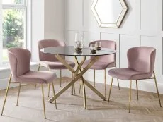 Julian Bowen Julian Bowen Harper Pink Velvet Dining Chair