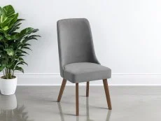 Julian Bowen Julian Bowen Huxley Grey Chenille Dining Chair