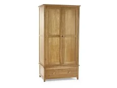 Julian Bowen Julian Bowen Mallory Oak 2 Door 1 Drawer Wardrobe