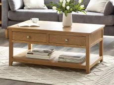 Julian Bowen Julian Bowen Mallory Oak 2 Drawer Coffee Table