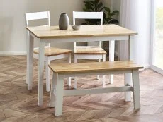 Julian Bowen Julian Bowen Linwood 114cm White and Oak Dining Table