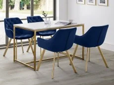 Julian Bowen Julian Bowen Lorenzo Blue and Gold Fabric Dining Chair