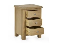 Julian Bowen Memphis Limed Oak 3 Drawer Bedside Table