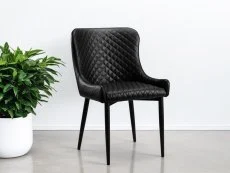 Julian Bowen Julian Bowen Luxe Black Faux Leather Dining Chair