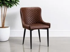 Julian Bowen Julian Bowen Luxe Brown Faux Leather Dining Chair