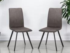 Julian Bowen Julian Bowen Monroe Set of 2 Grey Faux Suede Dining Chairs