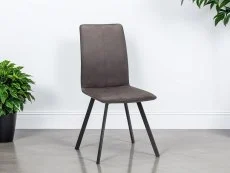 Julian Bowen Julian Bowen Monroe Grey Faux Suede Dining Chair