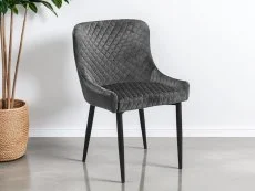 Julian Bowen Julian Bowen Luxe Grey Velvet Dining Chair