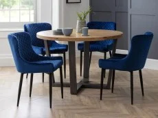 Julian Bowen Julian Bowen Luxe Blue Velvet Dining Chair