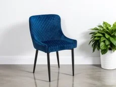 Julian Bowen Julian Bowen Luxe Blue Velvet Dining Chair