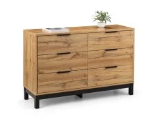 Julian Bowen Clearance - Julian Bowen Bali Oak 6 Drawer Wide Chest of Drawers