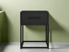 LPD LPD Bray Black 1 Drawer Bedside Table