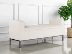 LPD LPD Serena Ivory Linen Fabric Bench