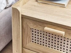 Julian Bowen Julian Bowen Sydney Oak and Rattan Effect 2 Drawer Bedside Table