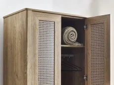 Julian Bowen Julian Bowen Sydney Oak and Rattan Effect 2 Door Wardrobe