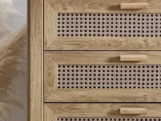 Julian Bowen Julian Bowen Sydney Oak and Rattan Effect 5 Drawer Chest of Drawers