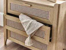 Julian Bowen Julian Bowen Sydney Oak and Rattan Effect 3 Drawer Chest of Drawers