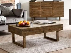 Julian Bowen Julian Bowen Woburn Reclaimed Pine 2 Drawer Coffee Table