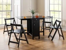 Julian Bowen Julian Bowen Savoy Black Foldaway Dining Table and 4 Chair Set