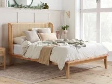 Birlea Furniture & Beds Birlea Astrid 4ft6 Double Rattan and Oak Wooden Bed Frame