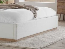 Birlea Furniture & Beds Birlea Eden 5ft King Size White Boucle Fabric Bed Frame