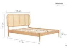 Birlea Furniture & Beds Birlea Elina 5ft King Size Rattan and Oak Wooden Bed Frame