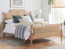 Birlea Furniture & Beds Birlea Geneva 4ft6 Double Rattan and Oak Wooden Bed Frame