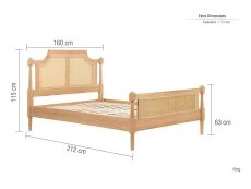 Birlea Furniture & Beds Birlea Geneva 5ft King Size Rattan and Oak Wooden Bed Frame