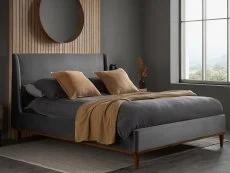 Birlea Furniture & Beds Birlea Lincoln 5ft King Size Grey Velvet Fabric Bed Frame