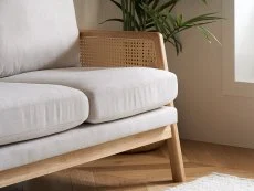 Birlea Furniture & Beds Birlea Ida Rattan and White Fabric 2 Seater Sofa