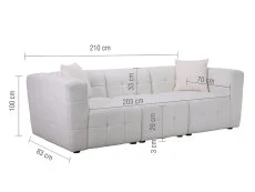 Birlea Furniture & Beds Birlea Milo White Boucle Fabric 3 Seater Sofa