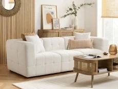 Birlea Furniture & Beds Birlea Milo White Boucle Fabric 3 Seater Sofa