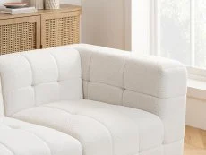 Birlea Furniture & Beds Birlea Milo White Boucle Fabric 3 Seater Sofa and Footstool Set