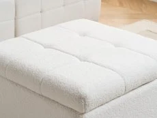 Birlea Furniture & Beds Birlea Milo White Boucle Fabric Ottoman Storage Footstool