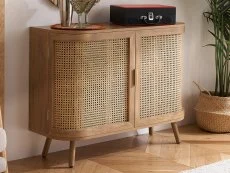 Birlea Furniture & Beds Birlea Noah Rattan and Oak 2 Door Sideboard