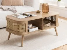 Birlea Furniture & Beds Birlea Noah Rattan and Oak Coffee Table