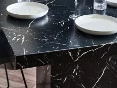 Julian Bowen Julian Bowen Rome 180cm Black Marble Effect Dining Table