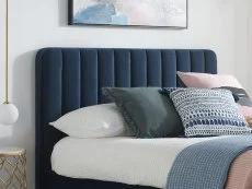 Birlea Furniture & Beds Birlea Beauly 4ft6 Double Blue Velvet Fabric Bed Frame