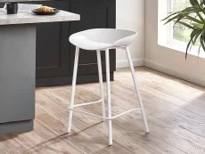 Julian Bowen Julian Bowen Renzo White Bar Stool