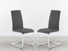 Julian Bowen Julian Bowen Roma Set of 2 Grey Fabric and Chrome Dining Chair