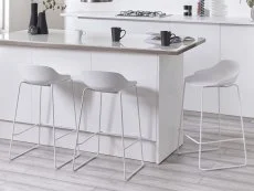 Julian Bowen Julian Bowen Rocco White Plastic Bar Stool