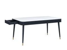 Julian Bowen Louis 190cm Marble Effect and Black 2 Drawer Dining Table