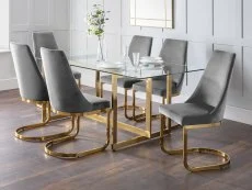 Julian Bowen Julian Bowen Vittoria Grey Velvet and Gold Dining Chair